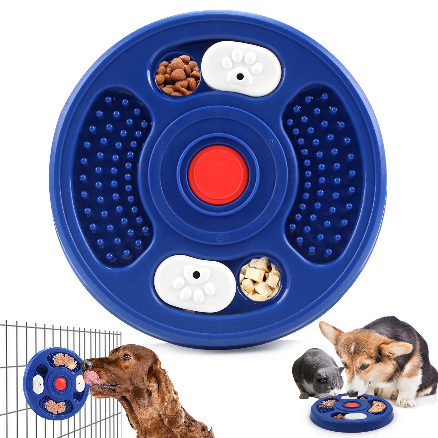Dog Slow Feeder Device Pet Anti Suffocation Bowl 2 In 1 Treat Puzzle & Lick Mat Anti Slip And Large Capacity Feeder Pet Supplies