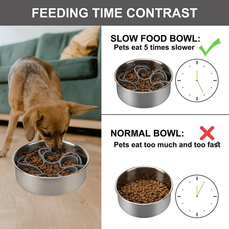 Dog Slow Feeding Bowl – Silicone Spiral Anti-Choking Puzzle Feeder for Healthy Eating